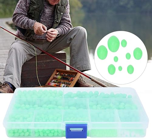 SUNGOOYUE Perle da Pesca Luminose, 900 Pezzi Multi Modello Perline da Pesca Glow Attrezzatura da Pesca per la Pesca All'aperto Acqua Dolce in Acqua - Ysert