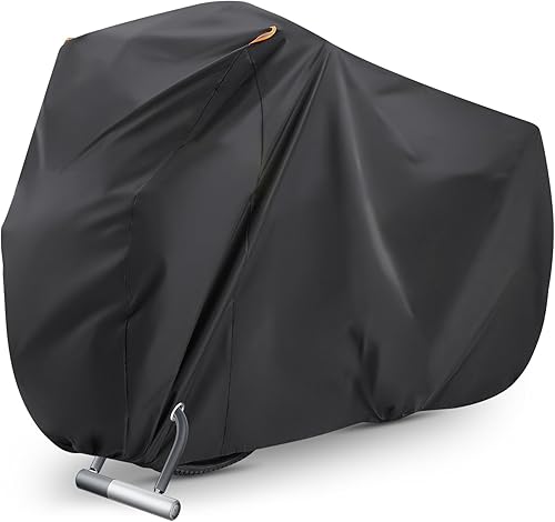 Telo Copri Bicicletta Impermeabile Anti-UV per 2 Bicicletta, Copribici Copertura 190T Custodia Protettiva per Bicicletta - 200×90×110cm, Nero - Ysert