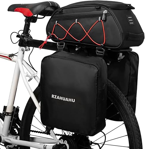 burko Borsa per portabiciclette, 3 in 1, impermeabile, per sedile posteriore della bicicletta, con 2 tasche laterali sospese, ciclismo, bagagli, borsa a tracolla - Ysert
