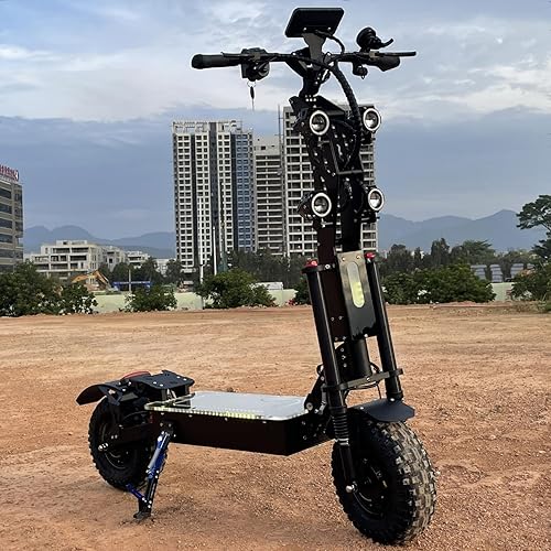 HWWH P4 Monopattino Elettrico Adulto Potente, Doppio motore Doppia Sospensione 14 pollici Pneumatico Tubeless Fuoristrada 60V/40Ah Batteria al Litio Autonomia Massima di 100 KM Carica 200 KG - Ysert