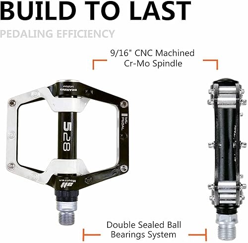 Pedali per bicicletta, in lega di alluminio, per mountain bike, con pedali antiscivolo rimovibili - Ysert