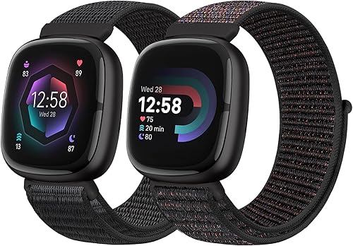 Runostrich Cinturino di ricambio in nylon compatibile con Fitbit Sense/Fitbit Versa 3, morbido, traspirante, regolabile, per uomo e donna - Ysert