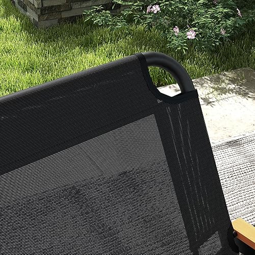 Outsunny Sedia da Campeggio Doppia 2 Posti, Divanetto Pieghevole in Acciaio e Tessuto Oxford Traspirante, 108x65x73 cm, Nero - Ysert