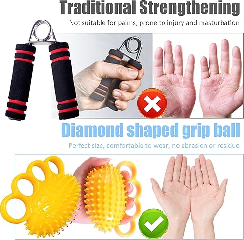 3 Pezzi Pallina Antistress Mano Terapia, Palla per Allenamento Delle Mani, Barella per Dita in Silicone per la Terapia Delle Mani per l'artropatia, Palline Antistress Terapeutiche - Ysert