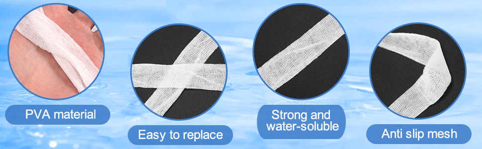 3 ricariche PVA da 5 m, 37 mm, PVA solubile in acqua, ricarica di rete