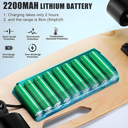 ErShangMao Skateboard Elettrico Portatile Cruiser - Longboard Elettrico Leggero con Telecomando, velocità Massima 15 Km/Autonomia 8 Km | per Principianti, Adolescenti E Adulti - Ysert