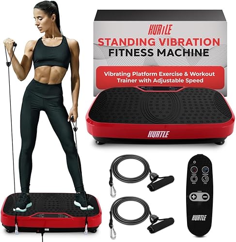 Piattaforma Vibrante Fitness, Macchina per Allenamento con Fasce di Resistenza, Ruote, Telecomando, Velocità Regolabile e Ideale per Perdita di Peso - Ysert