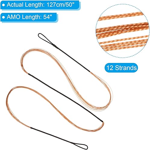 Sostituzione Corda Arco, Corda Arco Ricurvo a 12 Fili per Amo 54' Arco Ricurvo Tradizionale, Nero Arancia - Ysert
