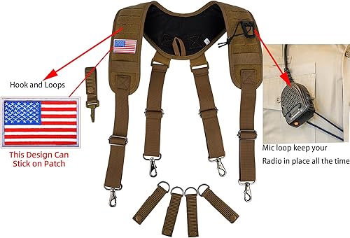 MELOTOUGH Bretelle tattiche del gancio del metallo per il dovere militare della cinghia del cablaggio della polizia bretelle della cintura di applicazione della legge - Ysert