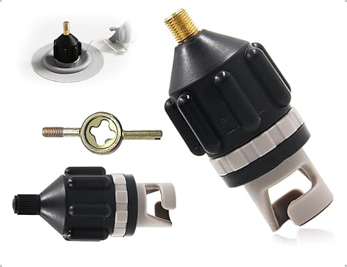 Adattatore valvola SUP, Adattatore Pompa Aria, Accessori compressore Gonfiabile Portatile, per Kayak, canotto, tavola da Paddle Stand up, Barca a Remi Gonfiabile, tavola SUP (Nero) - Ysert