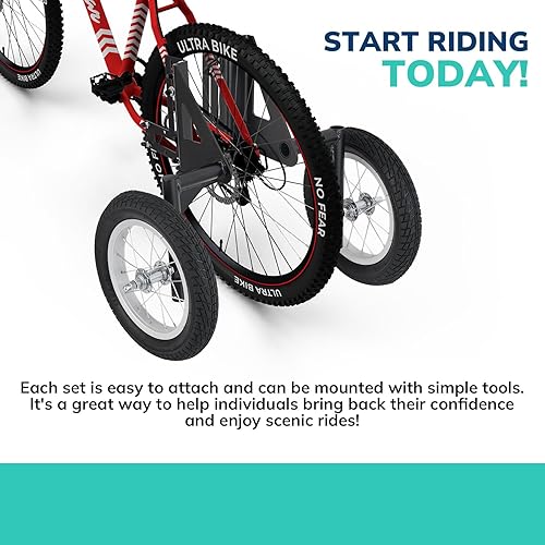 Rotelle stabilizzatrici regolabili per bici da adulto, adatte per bici da 61 cm a 73,7 cm, qualità resistente - Ysert