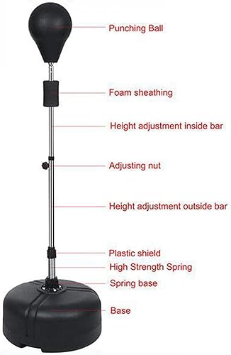 Punchingball - Pallone da boxe, 120-160 cm, regolabile in altezza, con pera da boxe, per adulti - Ysert