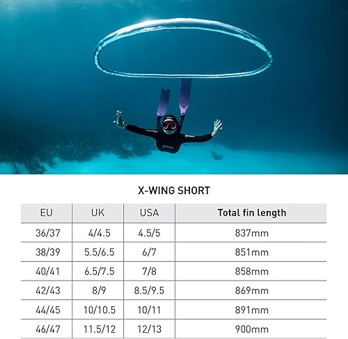Mares Pinne X-Wing Short, Pinne da Apnea con Stampo a Iniezione, Adulto, Unisex - Ysert