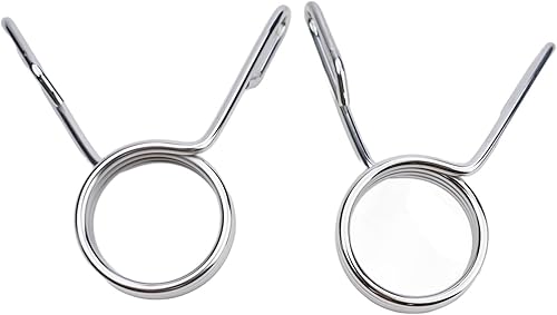 Clip a molla per bilanciere, 50 mm, 2 pezzi, morsetti di bloccaggio per pesi, in metallo resistente, a sgancio rapido, clip di fissaggio per palestra, fitness e allenamento della forza (2 - Ysert