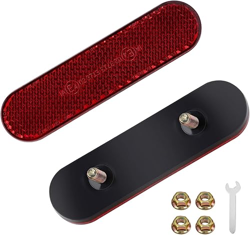 Catarifrangenti Moto Bici Posteriori Rossi,Catarifrangente Rettangolare Rosso omologato E con Viti e Chiave, Catarifrangenti Posteriori Cat's Eye per Scooter Scooter - Ysert