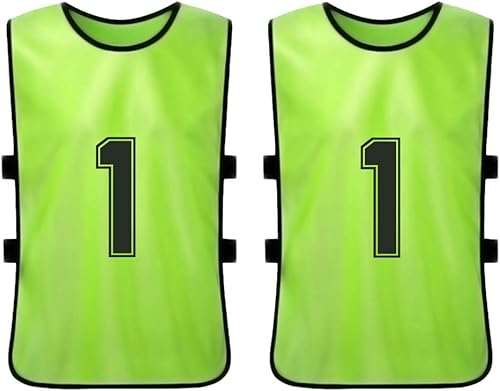 Maglie da calcio numerate Bavaglini da calcio numerati Gilet da calcio Scrimmage Vest Squadra di calcio Gilet da basket Scrimmage Gilet numerato Bavaglini da calcio Pinnies da basket 12 PCS Adulti - Ysert