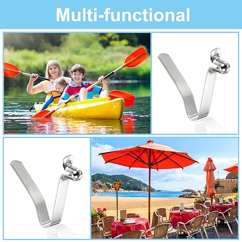 8x6mm Fermi per Pagaie da Kayak, Confezione da 10 Clip per Asta Tendalino in Acciaio a Forma di V con Pulsante a Molla per Bloccato Tubi Asta per Campeggio Tendalino - Ysert