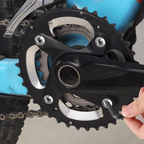 10 Viti per Piatti di Catena con Chiave Allen, Viti per Piatto Singolo e Doppio, Pezzi di Ricambio per Biciclette da Strada e MTB, Fissaggio per Piatti di Bicicletta - Ysert