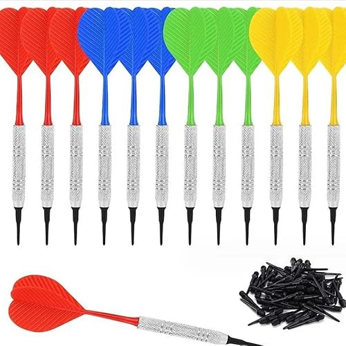 12 freccette con punta morbida, freccette integrate con punta morbida, freccette con punta morbida, freccette con punta in plastica, punte in plastica, set di freccette morbide - Ysert