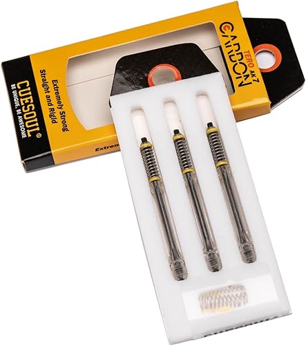 CUESOUL TERO AK7Aste/stelo per Freccette in Carbonio, Sottili, telescopiche a Molla Integrate, Set da 3 Pezzi - Ysert