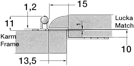 Cerniera Inox con sbalzo 57x44 mm - Ysert