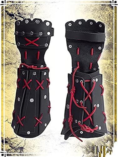 MDFCZXP Medievale Samurai Armatura di Cuoio Bracciale Tiro con L'Arco Braccio Guardia Cavaliere Guanto Wristband - Ysert