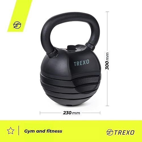 Kettlebell - Manubrio a sfera regolabile, gamma di peso regolabile 4/7/9/11/14 kg, in ghisa per esercizi versatili, Crossfit, Dumbbell, manubri professionali, Kettle Bell, nero - Ysert