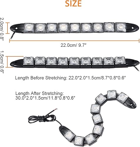 ALLOMN Luce di Navigazione per Barche, 2PCS 9W 12V 9 LED Lampada di Navigazione Subacquea per Barche Yacht Luce Bianca Blu Marine Luce IP67 Impermeabile Pieghevole, Forte Biadesivo, con Viti (Blu) - Ysert