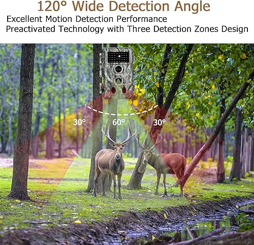 Telecamera da Caccia 32MP 1296P Video con IR 36pcs LEDs Distanza di Visione Notturna 90 piedi, 120° Grandangolo Impermeabile IP65 per la Caccia - Ysert