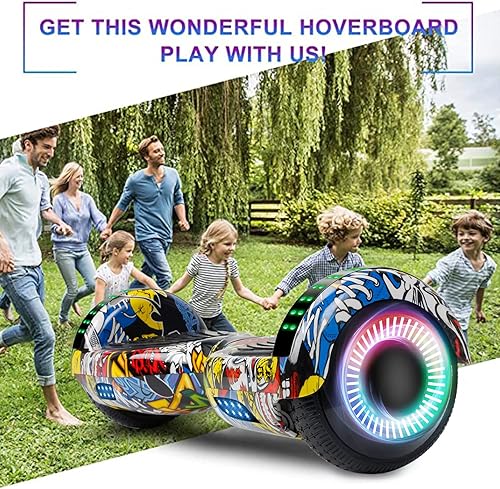 Hoverboard 6.5 Pouces Overboard, Hover Board Gyropode Tout-Terrain, Bluetooth et LED Auto-équilibré électrique Auto-équilibrage pour Enfant et Adult - Ysert