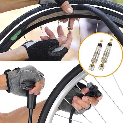 Set di 20 valvole francesi Presta, adattatore per valvola per bicicletta con chiave, inserto per valvola di ricambio per bicicletta, valvola per rimozione pneumatici, vite valvola, tappi per valvole - Ysert
