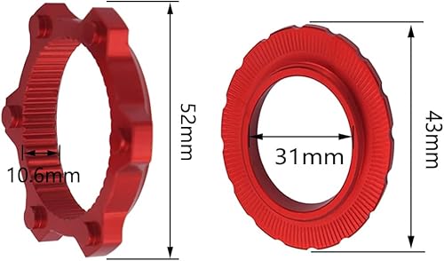 Adattatore Centerlock per bicicletta in lega di alluminio 6 bulloni per rotore freno a disco adattatore per blocco centrale con anello di blocco distanziale mozzo accessori per biciclette per - Ysert