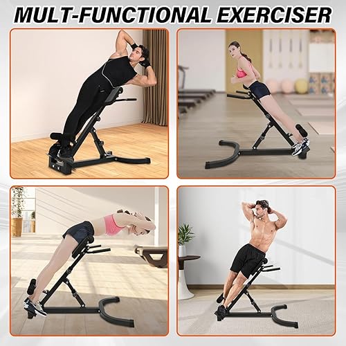 Roman Chair, Macchina per Estensione della Schiena, Panca Pieghevole per Addominali, Panca per Estensione della Schiena, Roman Chair Regolabile in 8 Posizioni - Ysert