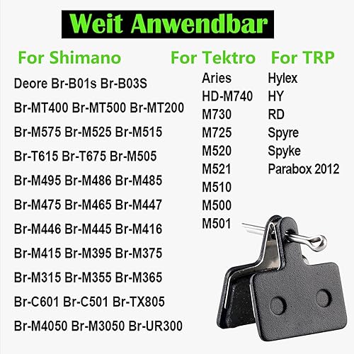 Pastiglie freno per bicicletta Pastiglie freno per bici di lunga durata per Shimano B01S B03S B05S pastiglie freno semimetalliche in resina pastiglie freno per bicicletta per Shimano MT200 MT400 - Ysert