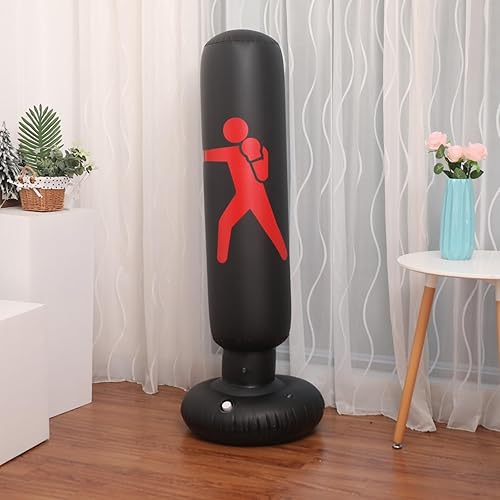 Sacco da Boxe Gonfiabile per adulti Bambini 160 cm,Sacco da Boxe Gonfiabile Tumbler a Colonna per Taekwondo, praticare Karate,per sollievo dallo stress,praticare - Ysert