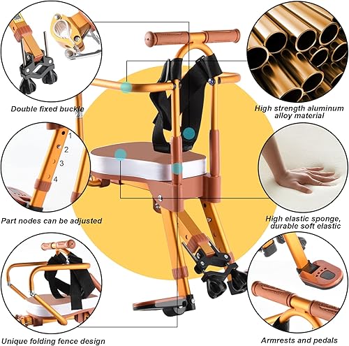 Seggiolino per bici per bambini, in lega di alluminio, portatile, pieghevole, montato sul davanti, seggiolino di sicurezza per mountain bike, adatto per biciclette ibride e biciclette da città - Ysert
