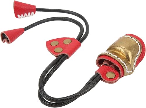 Tiro con L'Arco Protezione per Le Dita per Pollice in Ottone e Pelle per Tiro con L'Arco Tradizionale Attrezzatura All'aperto (Rosso) - Ysert
