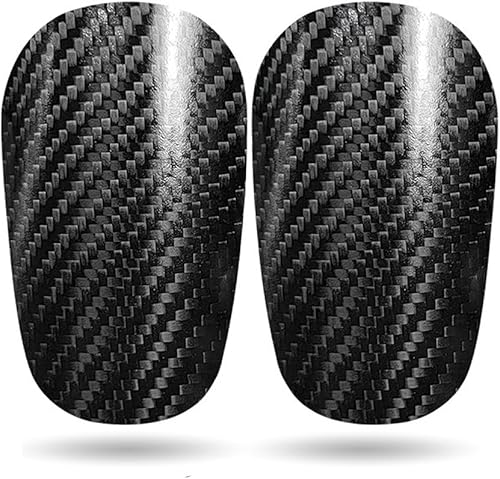 Parastinchi da calcio,2 pezzi di parastinchi ultraleggeri in finta fibra di carbonio, parastinchi da calcio e inserti traspiranti (11,5 * 8 cm) - Ysert