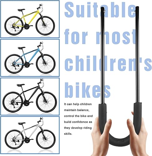Maniglia per Allenamento Bici, Barra di Spinta per Equilibrio, Barra per Bicicletta per Bicicletta per Bambini, Asta di Supporto per Bicicletta per Bambini, Maniglia di Spinta di Sicurezza - Ysert