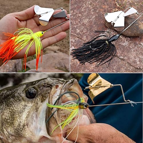 Sougayilang Esche da pesca Buzzbait Spinnerbait Jigs Lure per spigola luccio pesca - Ysert