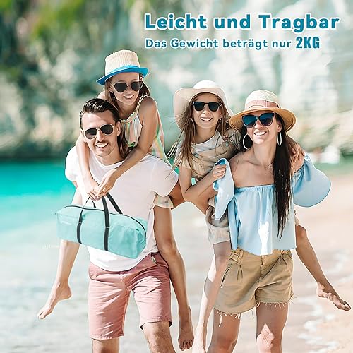 Tenda da Spiaggia, Tilenvi Parasole Spiaggia per 3-4 Persone, Protezione UV 80+ Tenda Mare Portatile, Istantanee Tende Familiari per Vacanza in Spiaggia Campeggio Pesca Picnic - Ysert