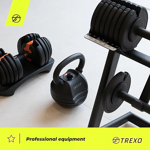 Kettlebell - Manubrio a sfera regolabile, gamma di peso regolabile 4/7/9/11/14 kg, in ghisa per esercizi versatili, Crossfit, Dumbbell, manubri professionali, Kettle Bell, nero - Ysert