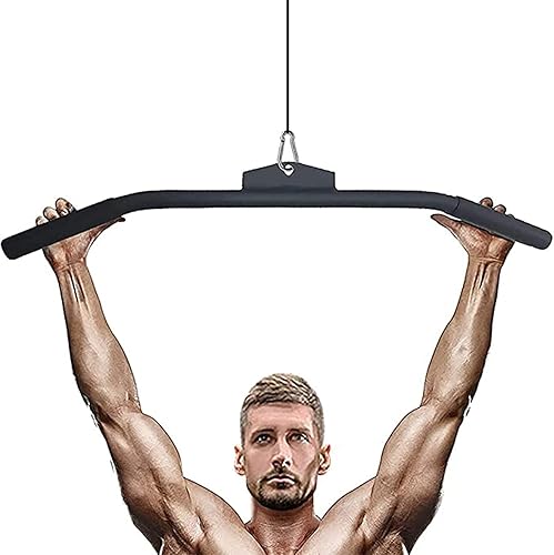 Barra LAT Machine 98cm/120cm, Barra Di Trazione Accessori Per Macchine Da Allenamento, Con Manico In Gomma, Dellasta Di Tensione Del Bicipite, Accessori Per Allenare Palestra - Nero ( Size : 120cm ) - Ysert