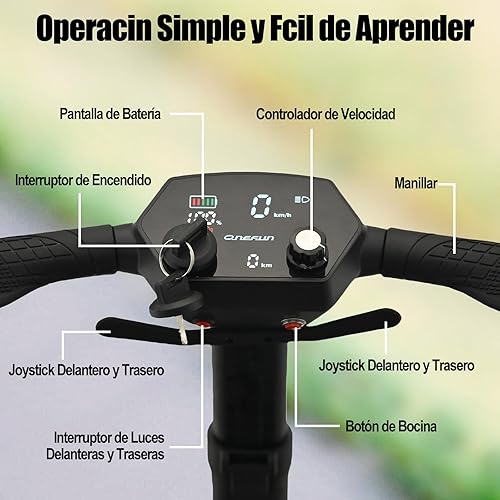 TODIMART YL-219 Scooter Elettrico 4 Ruote, Scooter Disabili e Pieghevole per Adulti, Leggero, Pieghevole, per Anziani con Batteria Rimovibile, Fari a LED e Fanale posteriore - Ysert