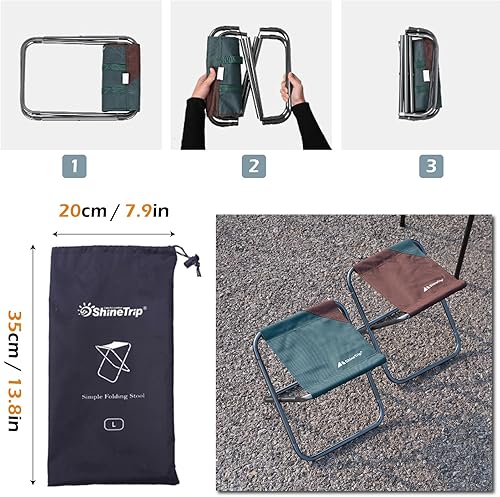 TRIWONDER Sgabello Pieghevole Portabile Campeggio Sedia Pieghevole Leggero Alluminio Seggiolino Richiudibile Sgabello da Pesca Spiaggia Mare Picnic - Ysert