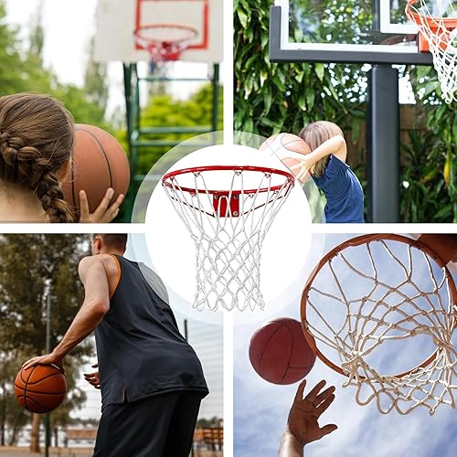 Rete da basket – Rete da basket leggera di ricambio standard, in nylon, per bambini e adulti, per interni ed esterni, resistente, per lezioni PE, stadi - Ysert