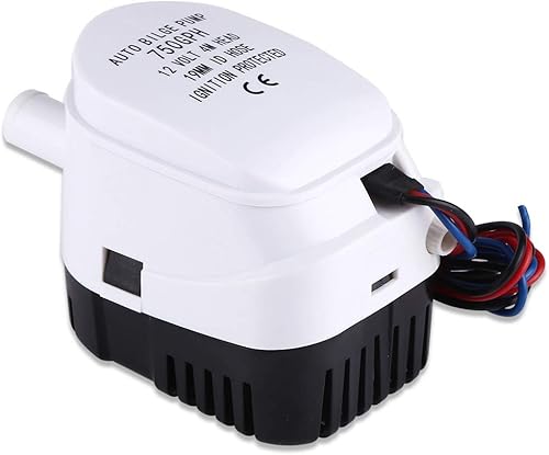 Pompa di Sentina Automatica 12V 750GPH Sommergibile Completamente Automatica con Interruttore a Galleggiante, Pompa di Sentina per Barche con Albero in Acciaio Inossidabile, - Ysert