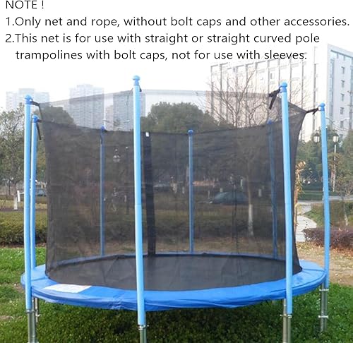 Rete di Sicurezza di Ricambio per Trampolino Rotondo, con Cinghie Regolabili, Cerniera, Fibbia di Protezione (Solo Rete) - Ysert