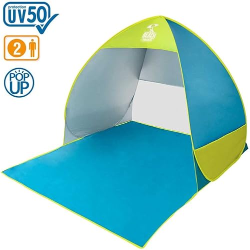AKTIVE 62165-Tenda da spiaggia pop up beach, Colore Blu e Verde, 62165 - Ysert
