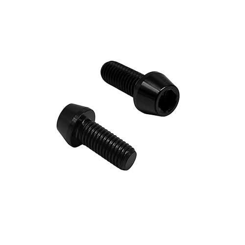 RISON-Titanium Bici Stelo Bulloni in Titanio M5x0.8x40mm, 5pcs Viti per Attacco Manubrio Bicicletta, Vite a Testa Conica Viti Fisse per Stelo Bici, Vite di Fermo Vite per Gambo per MTB/Bici da Strada - Ysert